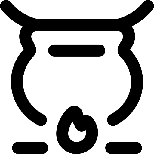 Pot flame fire food and restaurant icon