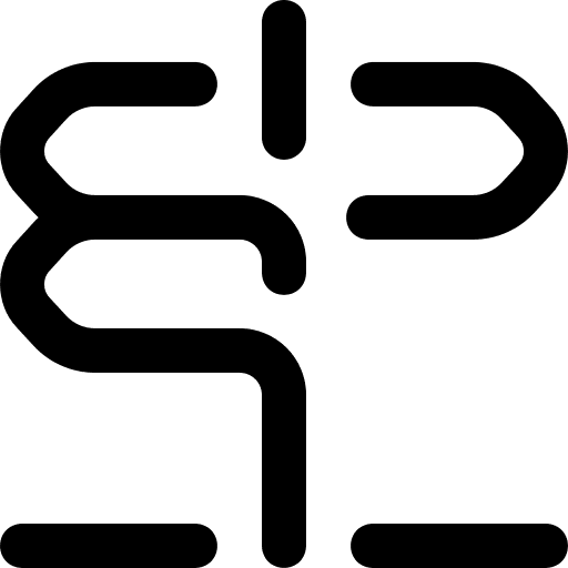 Signpost left way signaling icon