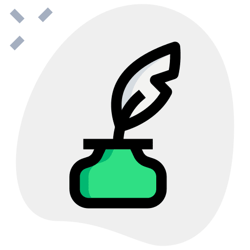 Inkpot feather pen vintage writing icon