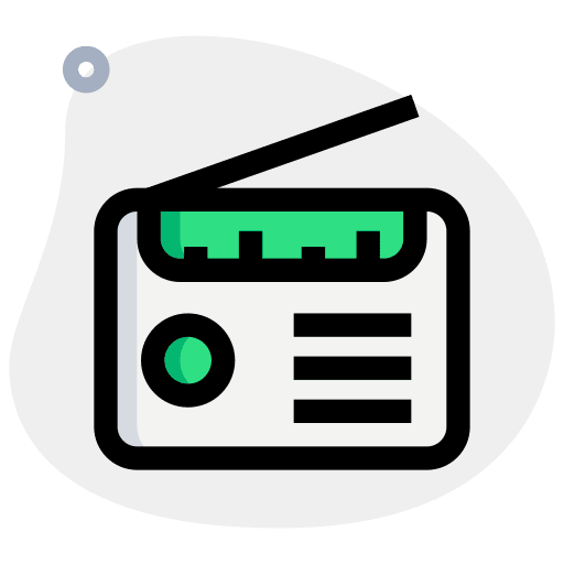 Radio radio cassette music and multimedia radio box icon