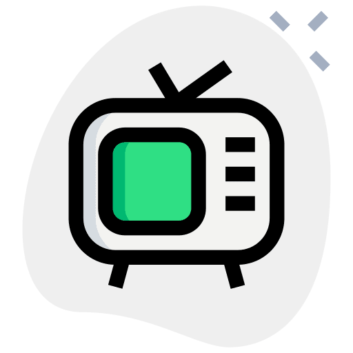 Television antenna music and multimedia screen icon