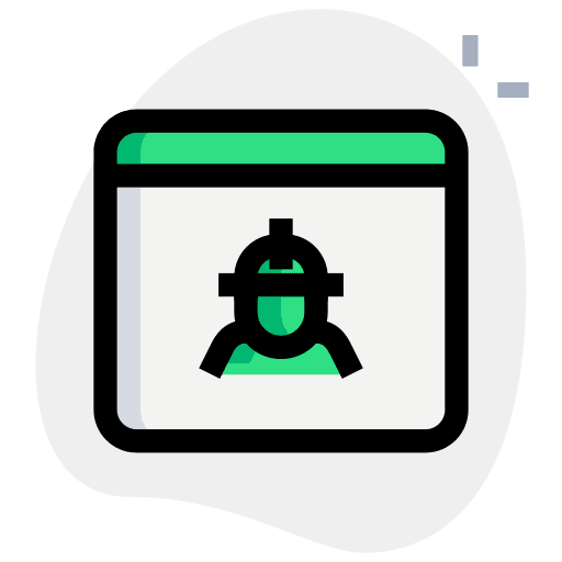 Online worker user browser icon