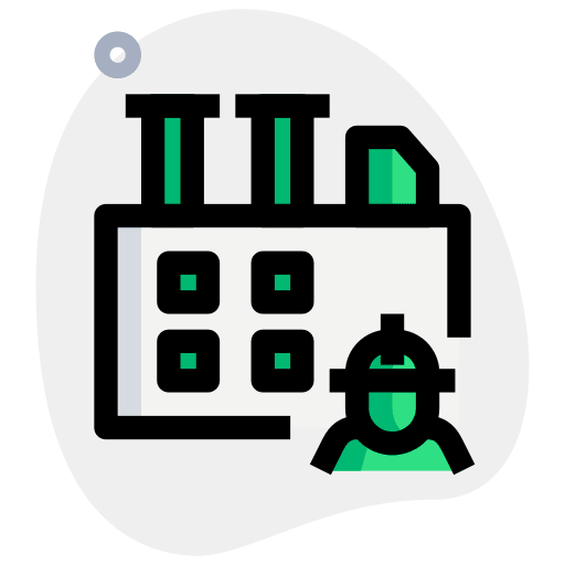 Employee industrial manufacturing company icon