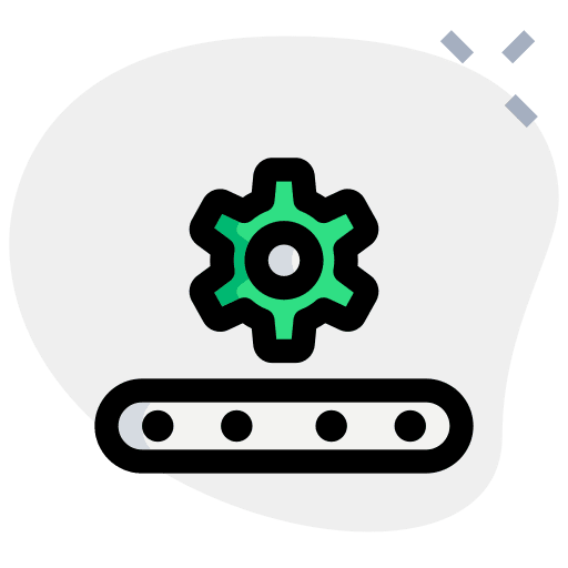 Setting delivery shipping conveyor belt icon