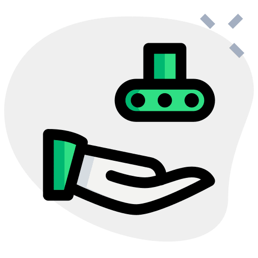Share machine robotic arm conveyor belt icon