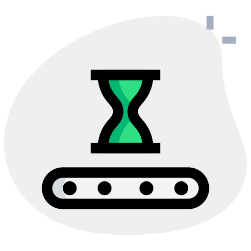 Waiting production assembly line shipping icon