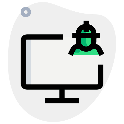 Worker tv monitor television icon