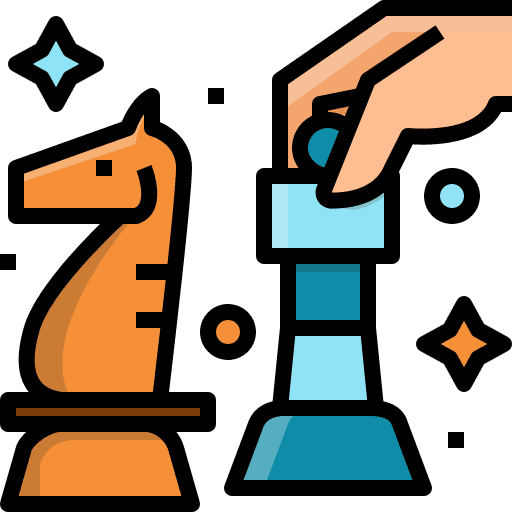 Chess games tactic strategy icon