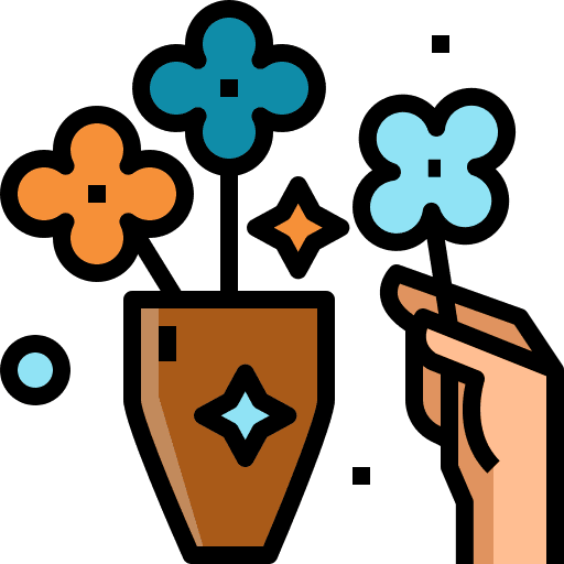 Flowers farming and gardening flower pot icon