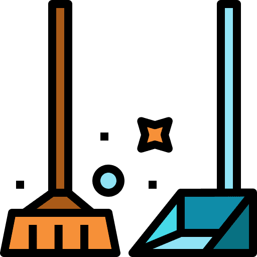 Housekeeping housekeeping furniture and household mop icon