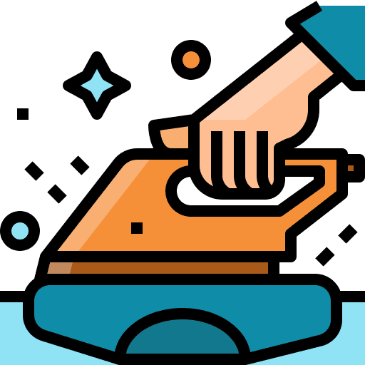 Ironing furniture and household washing housework icon
