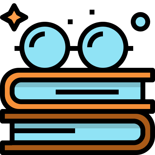 Reading book reading glasses icon