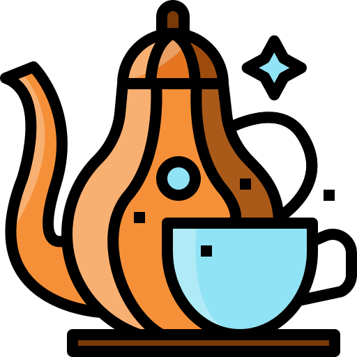 Tea time kettle hot tea herbal tea icon