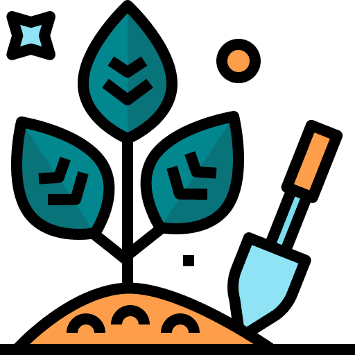 Planting garden tool trowel icon