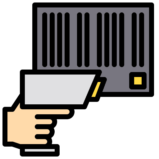 Barcode scan parcel shipping and delivery barcode scan icon
