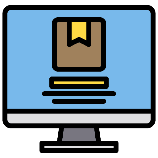 Computer box package logistics delivery icon