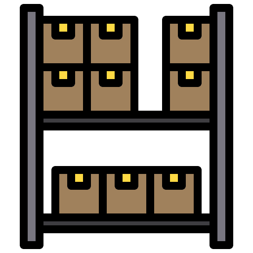 Shelf data warehouse box warehouse icon