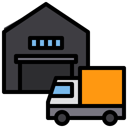 Truck shipping and delivery mover truck transport icon