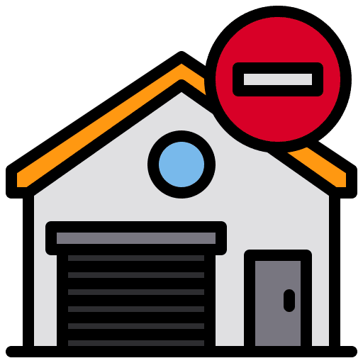 Warehouse shipping and delivery delivery out of stock icon