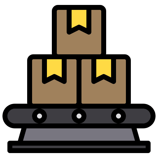 Delivery box machinery cargo box icon