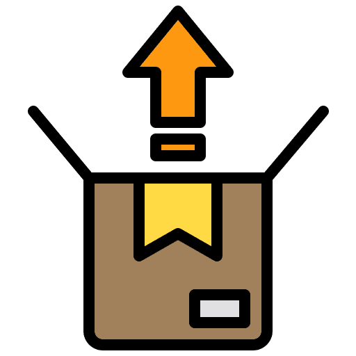 Export shipping and delivery box delivery icon
