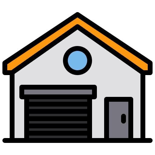 Warehouse closed shipping and delivery door icon