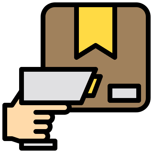 Barcode scan package cardboard box code icon