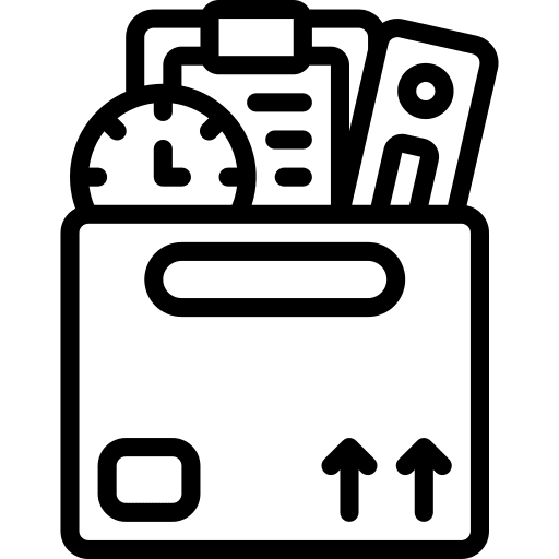 Box office supplies leaving office material icon