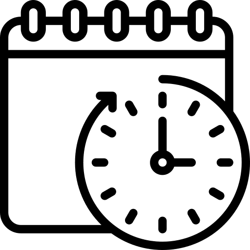 Calendar working overtime clocking in icon