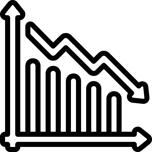 Chart crisis economy business and finance icon
