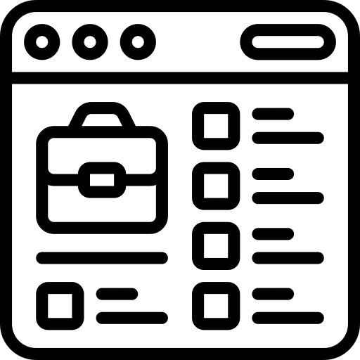 Job offer website seo and web web page icon