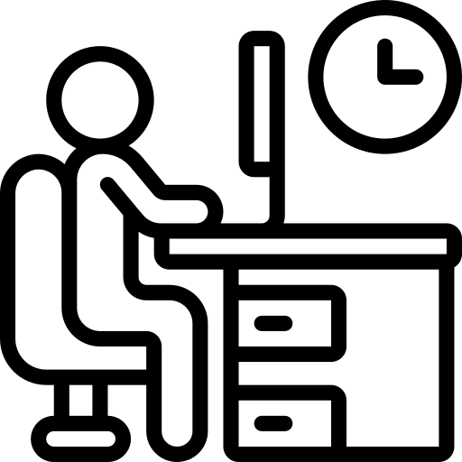 Office worker people user clock icon