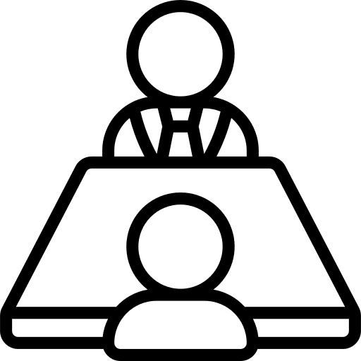 Job interview human resources talk professions and jobs icon