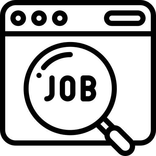 Job search online job seeker loupe icon