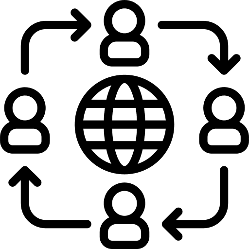 Outsourcing outsourcing employee networking icon