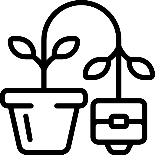 Unemployment briefcase plant growth icon