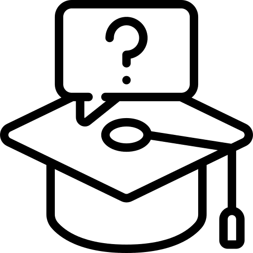 Mortarboard education message chat icon