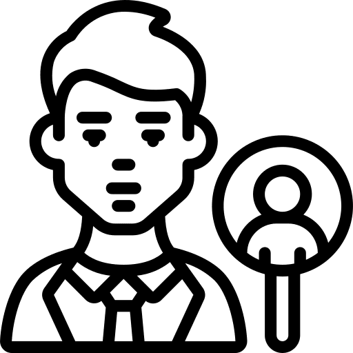 Recruiter recruitment seeker professions and jobs icon