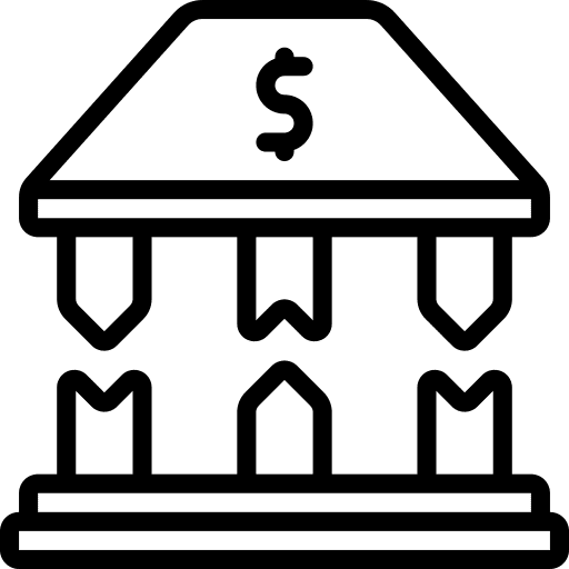 Bank bankrupt cracked business and finance icon