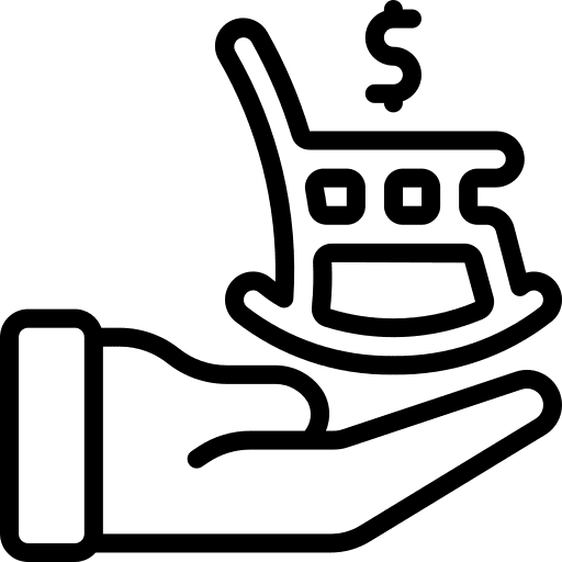 Rocking chair investment pension business and finance icon