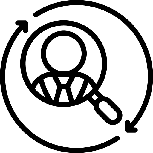 Selection process recruit magnifying glass selection process icon