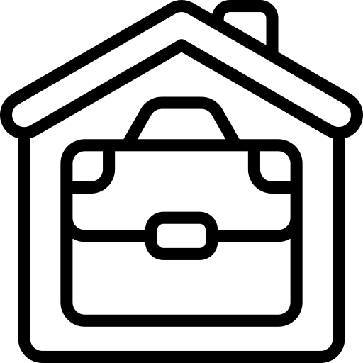 Work from home house professions and jobs briefcase icon