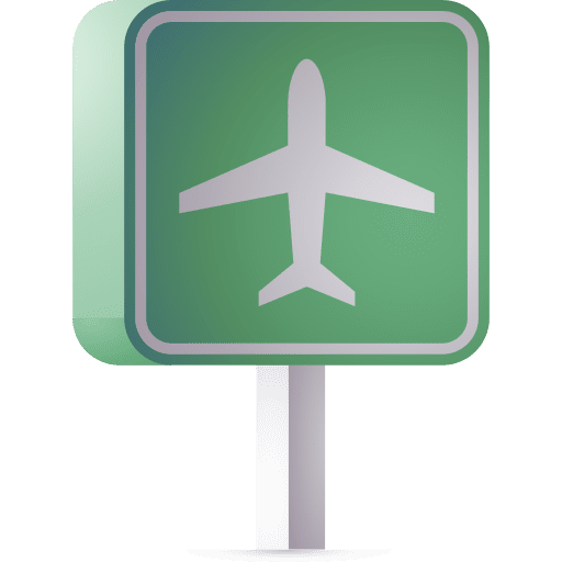 Airport signaling traffic sign boarding icon