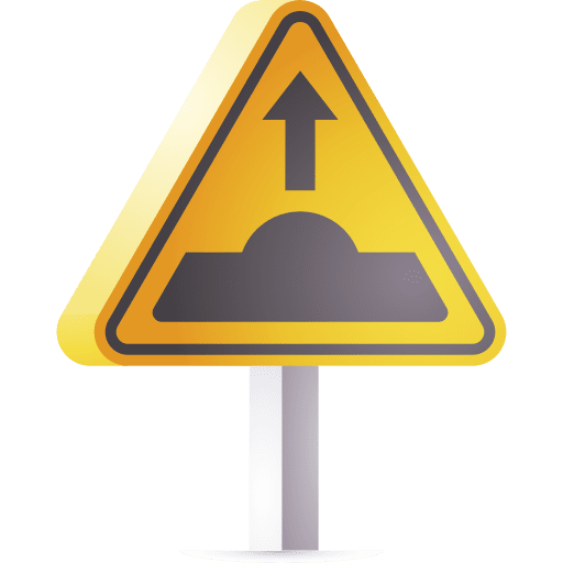 Hump transportation alert warning icon