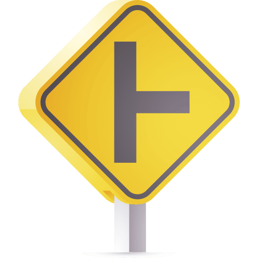 Intersection crossing traffic sign junction icon