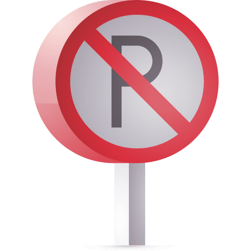 No parking circulation traffic sign no parking icon