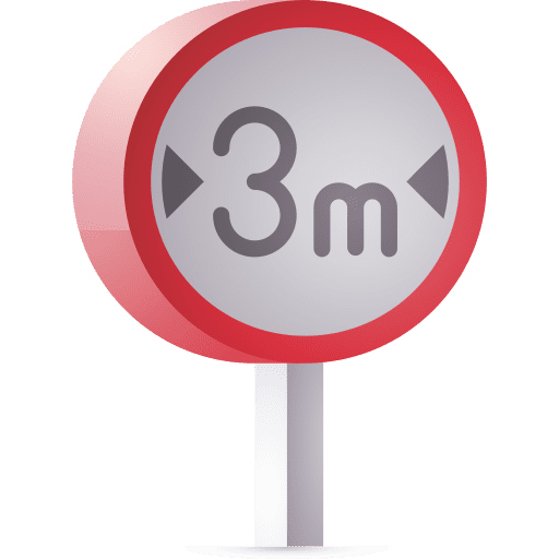 Width traffic sign road width icon