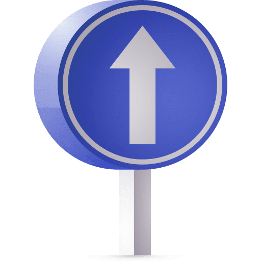 Ahead only traffic signaling obligatory icon