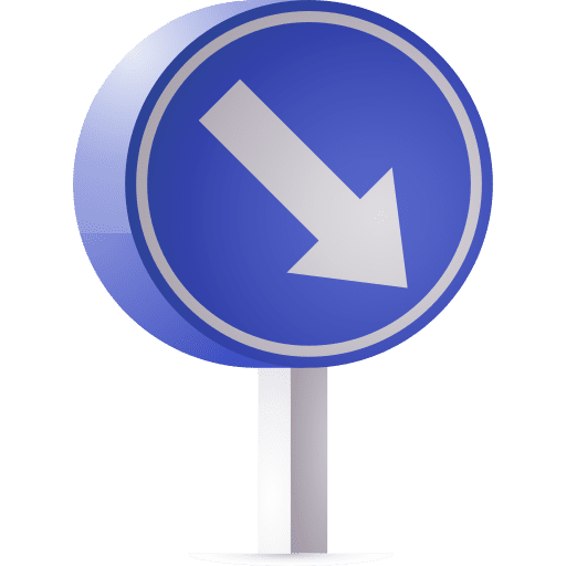 Keep right right arrow transportation warning icon