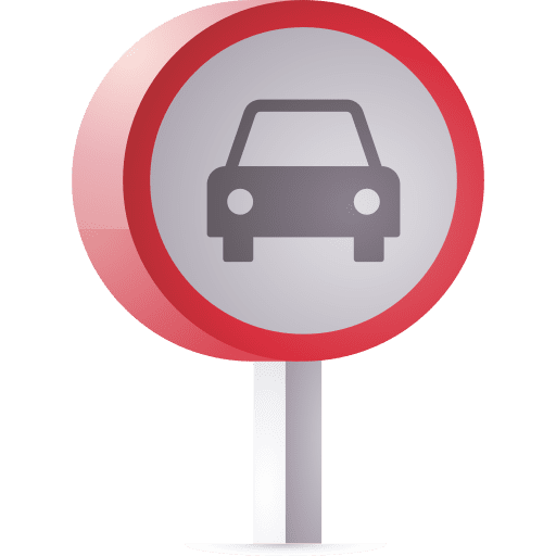 No car no car no passing signaling icon